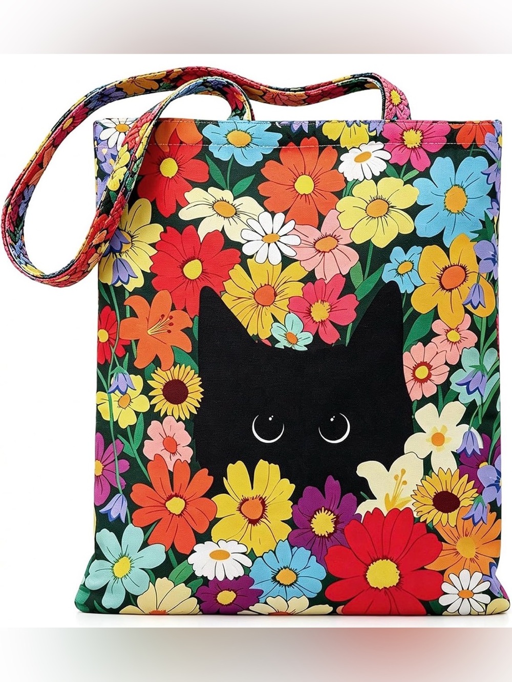 Black Cat Canvas Tote Bag – 100% Cotton